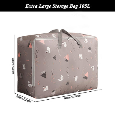 SEPSCO Clothes Storage, 2pcs Duvet Storage Bag 105l Large Moving Bags With Zips Thicken Oxford Moisture Proof for Bedding Bed Sheet Clothing Duvets