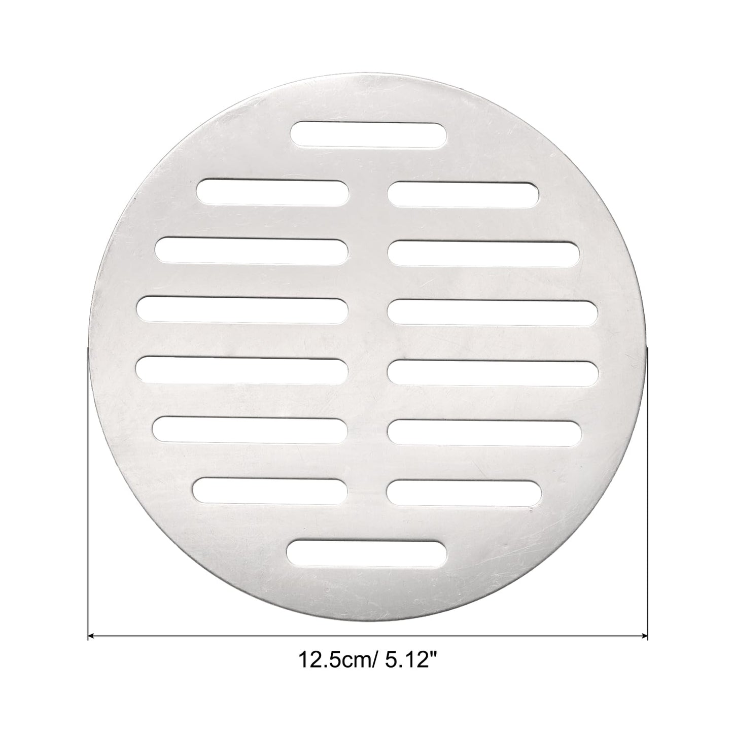 sourcing map 4pcs Round Floor Drain Cover, 4.9" Stainless Steel Shower Drain Grate Drain Protection Cover for Furniture Repair Bathroom Kitchen