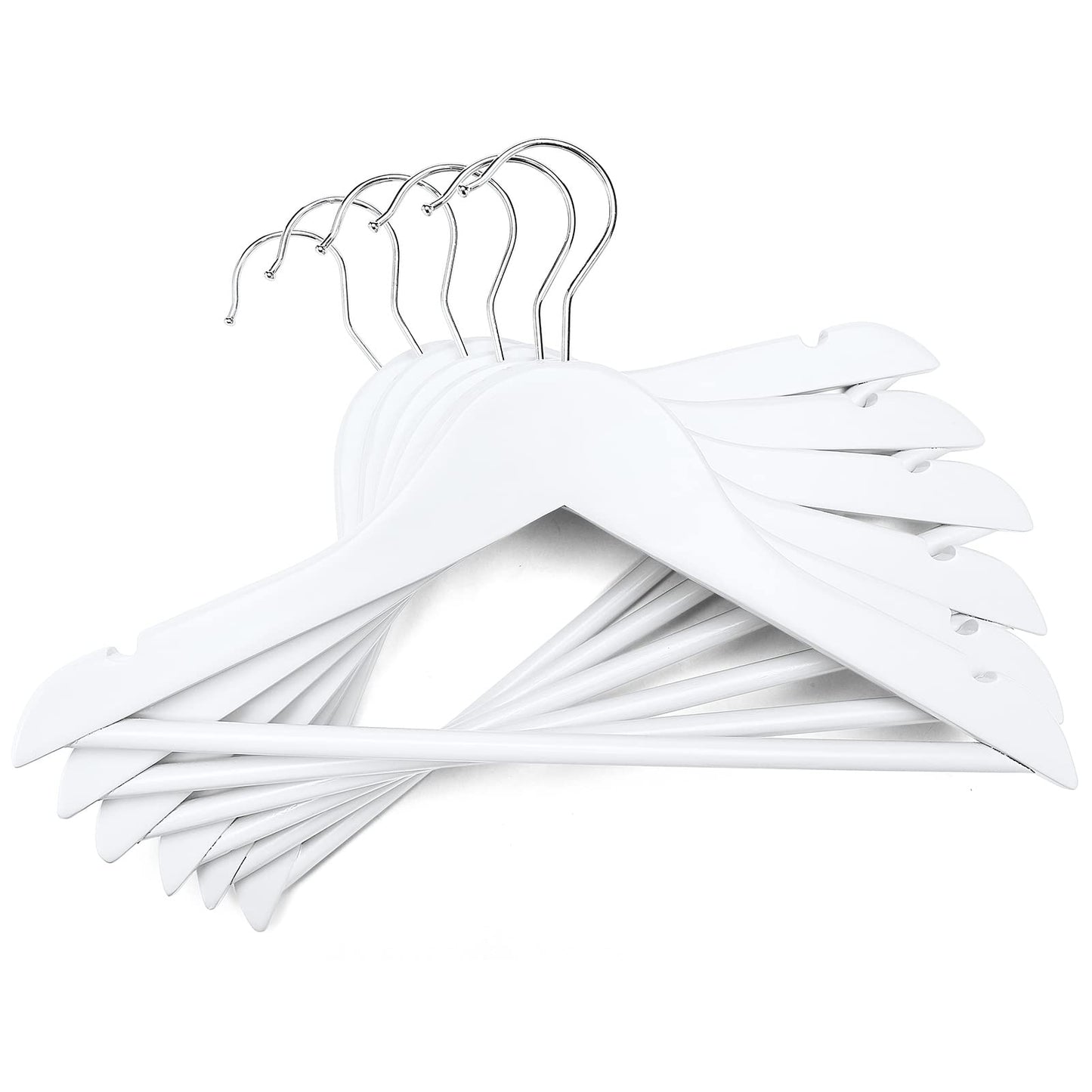 HOUSE DAY Childrens Wooden Kids Hangers, Baby Nursery White Wood Hangers