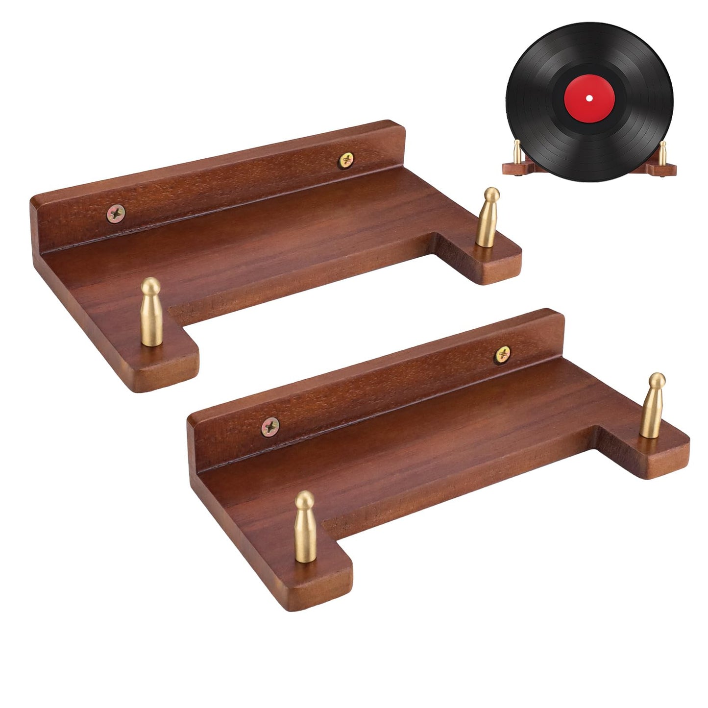 2 Piece Wooden Plate Hanger for the Wall, Decorative Wall Plate Holder, Wood Platter Hanger Shelf for Displaying 6-16 Inch Dish Bowls Picture Frames