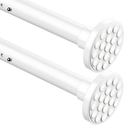 2PCS Curtain Pole No Drill Extendable Shower Curtain Rail Extra Long Shower Rail Anti-Slip Curtain Rod for Living Room,Bedroom