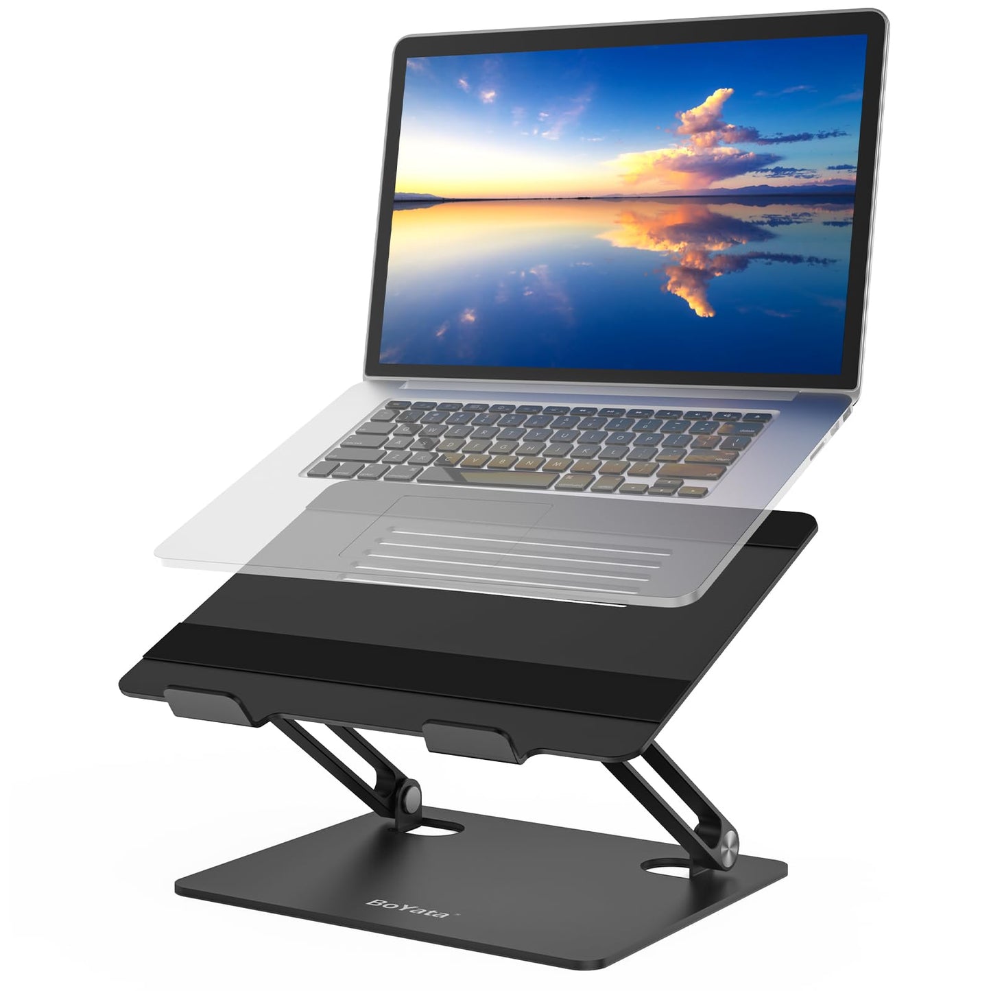 BoYata Laptop Stand, Multi-Angle Adjustable Laptop Riser with Heat-Vent