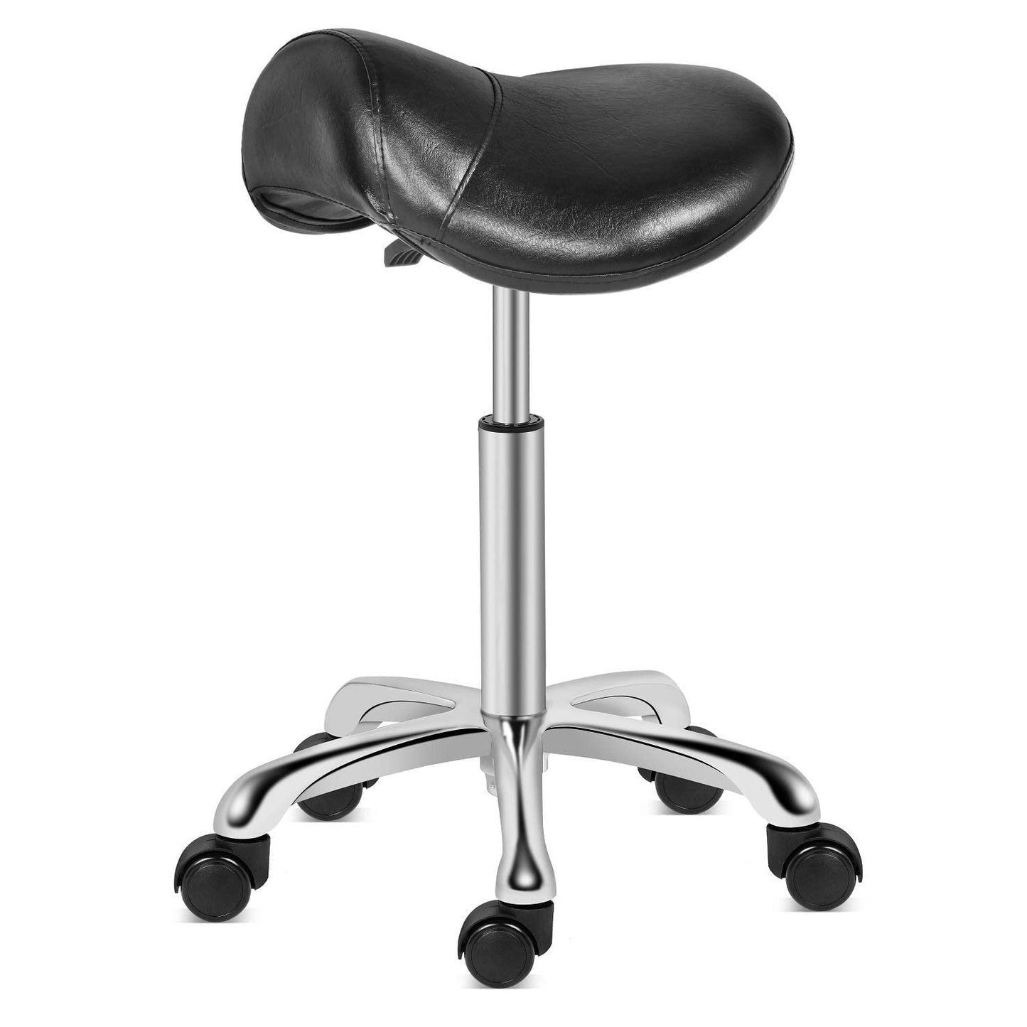 Kaleurrier Saddle Stool Rolling Swivel Height Adjustable with Wheels,Heavy Duty Anti-Fatigue Stools,Ergonomic Stool Chair for Lab Clinic Dentist