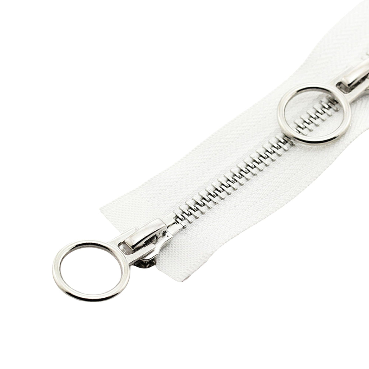 XCSJ #5 Zipper, Metal Zip, 2-Way Separable Sewing for Jackets, Coats, Down Jacket, Suitcase, Tent, Bag, DIY Sewing Craft White, 70 cm