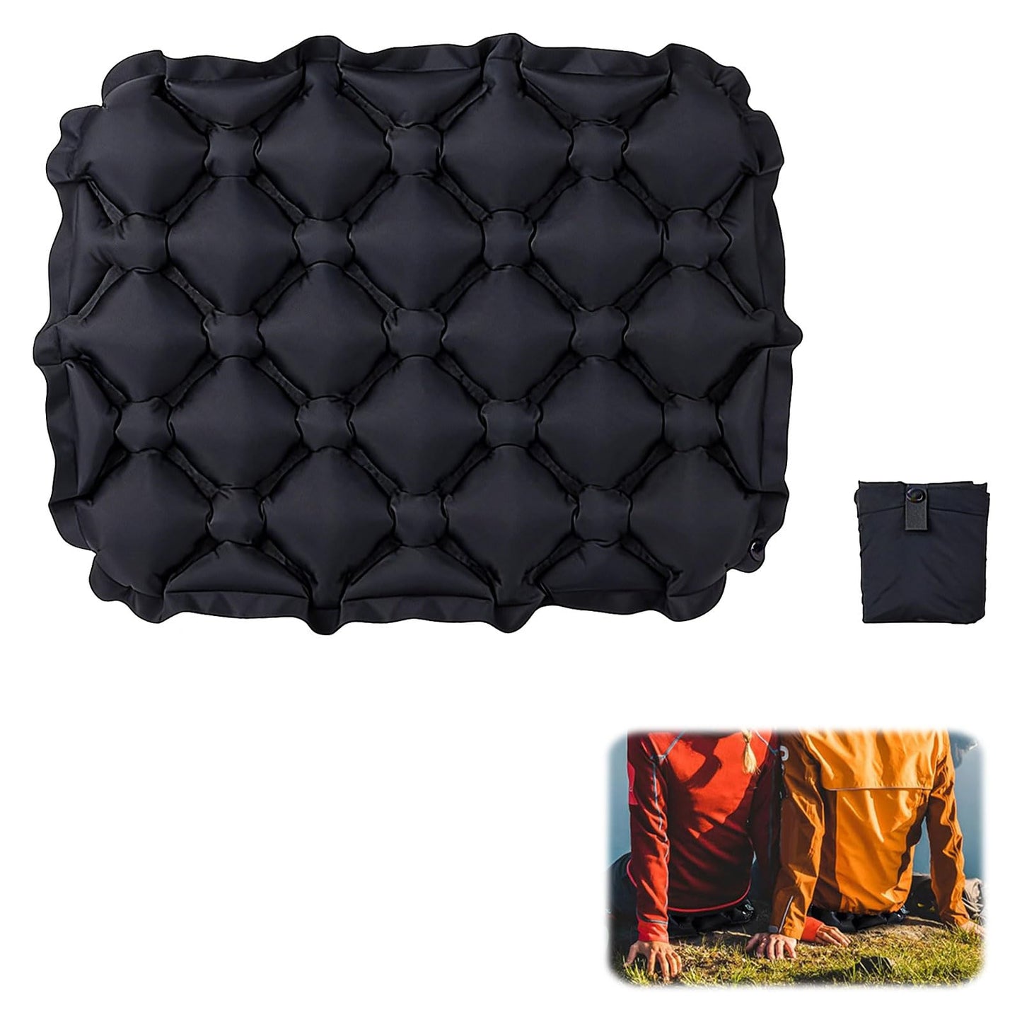 Heyung Inflatable Seat Cushion,Inflatable Air Seat Cushion with Nano Anti-Slip Technology,Portable Travel Seat Cushion for Camping Hiking Airplane