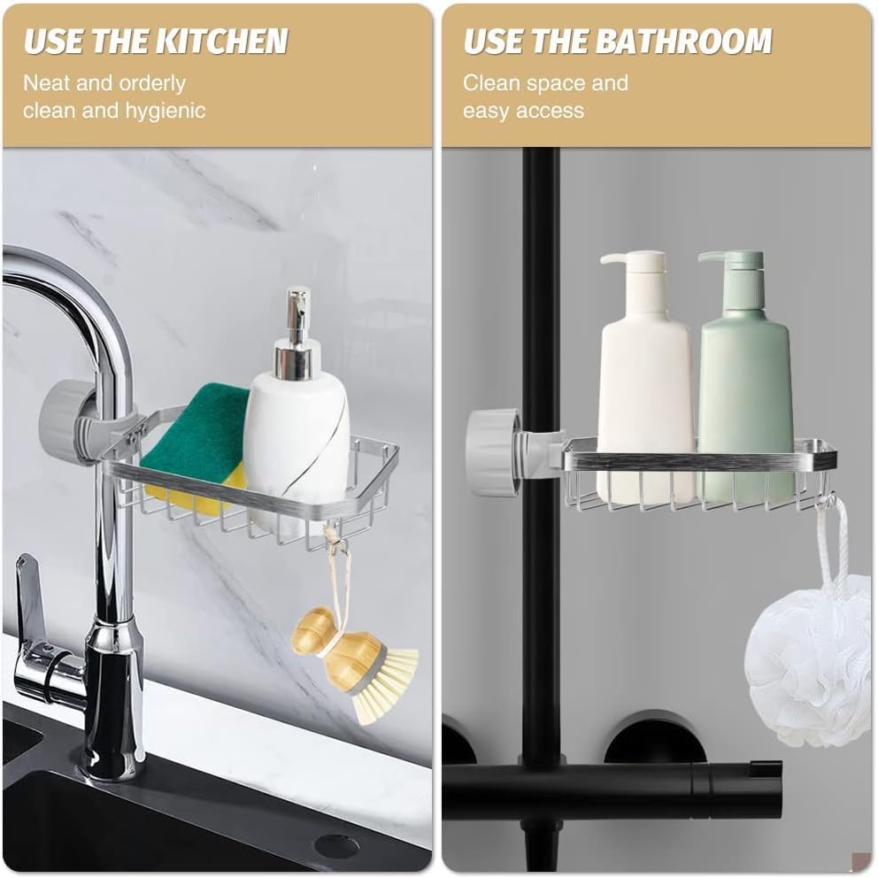 Bnimtm Shower Caddy No Drill, Shower Soap Holder, 304 Stainless Steel Bathroom Caddy, Sponge Holder For Kitchen, Great for Bathrooms, Kitchens, RVs