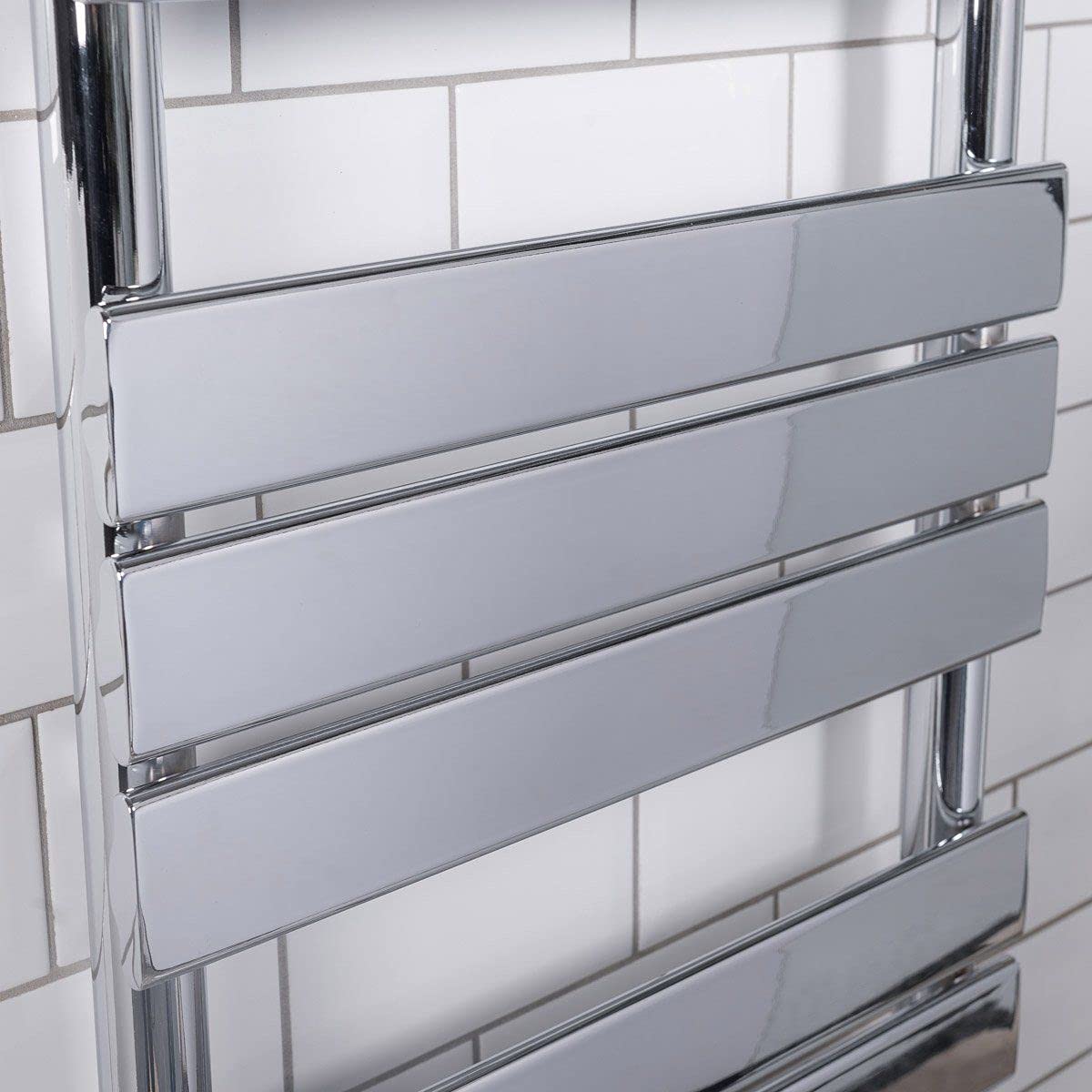 Warmehaus Flat Panel Heated Towel Rail Bathroom Radiator Chrome 1200x500mm
