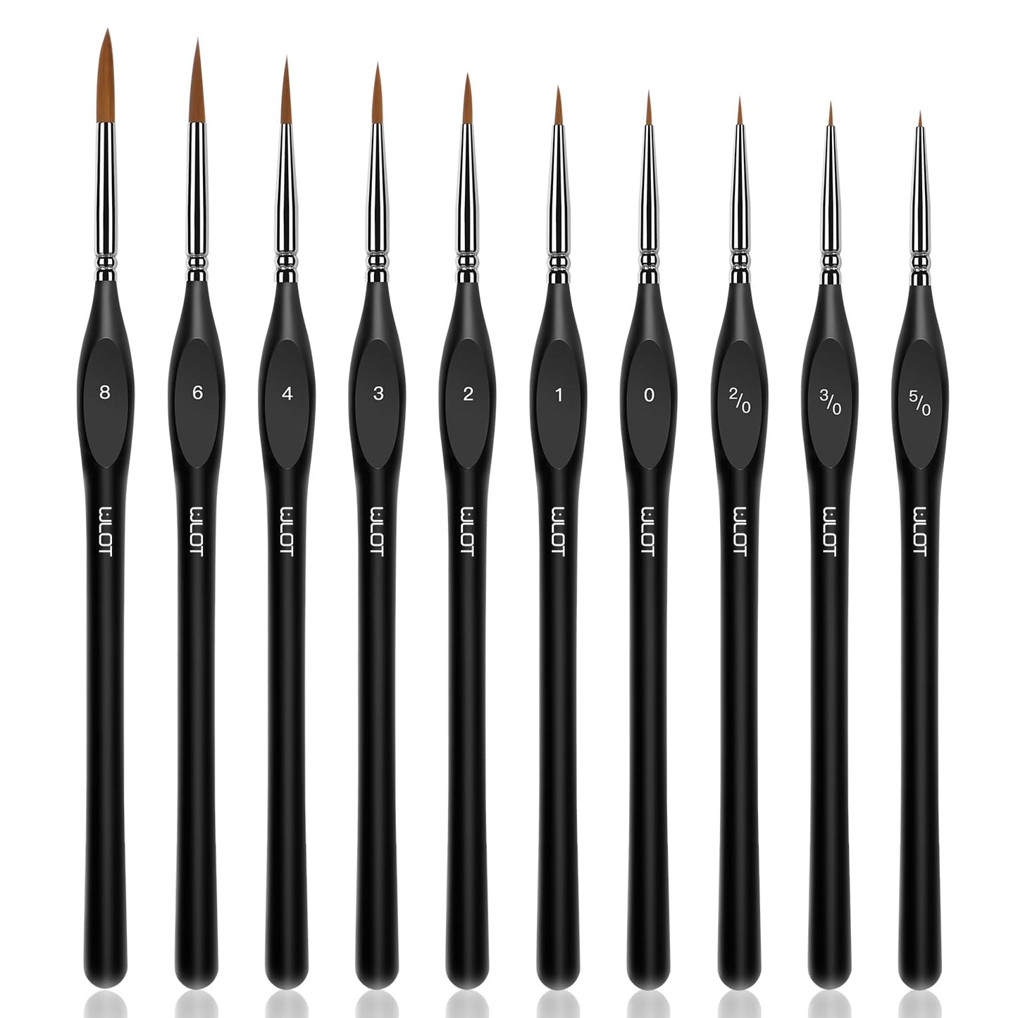 Fine Detail Brushes with Triangular Handles,10 Miniature Brush for Fine Detailing & Art Painting,Acrylic&Nail, Models,Watercolour, Miniatures,Oil,