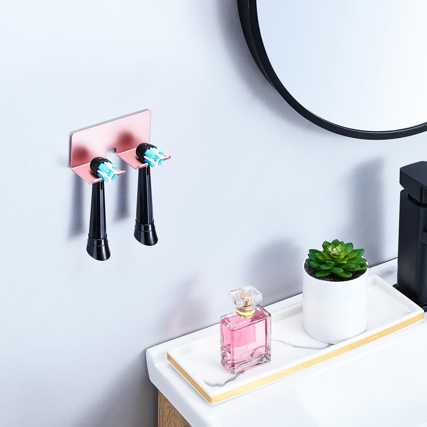 YAYINLI Toothbrush Holder Wall Mounted - Electric Tooth Brush Holder for Bathroom, Self Adhesive Non Screw Toothbrush Head Holder