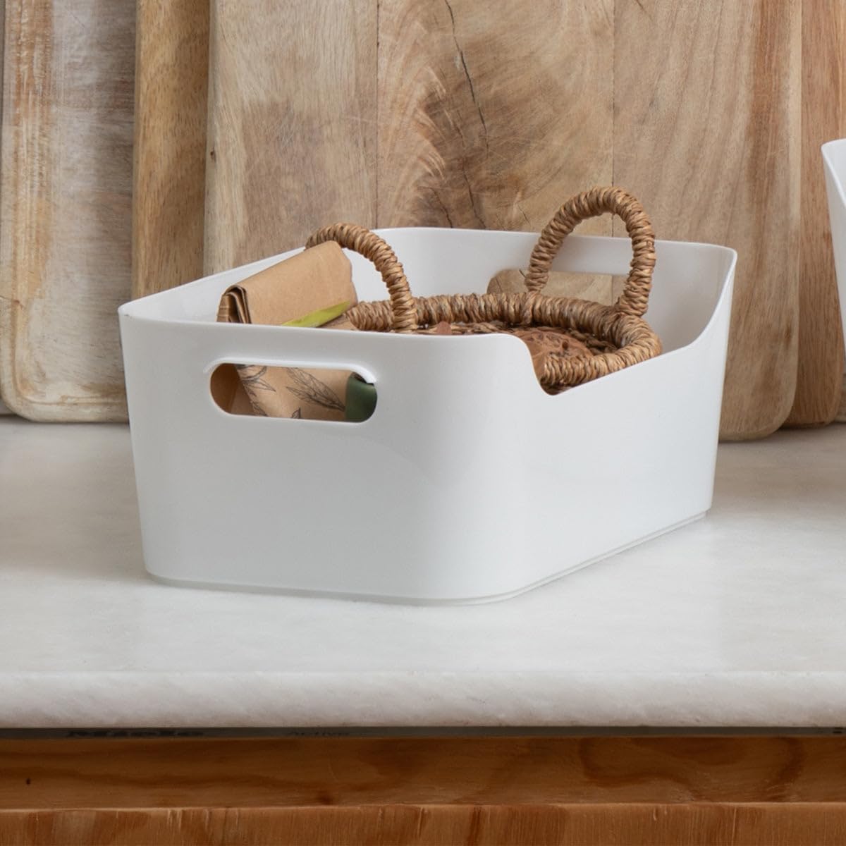 TATAY Storage Basket Integrated Carry Handles Minimalist Design