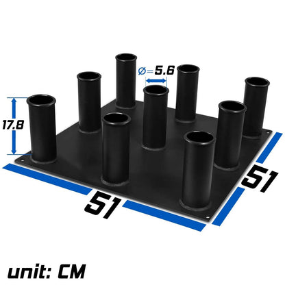 Yes4All Vertical Barbell Holder Stand - Barbell Rack Stand For Olympic Bar - Optional: Barbell Storage for 5 Bars or 9 Bars