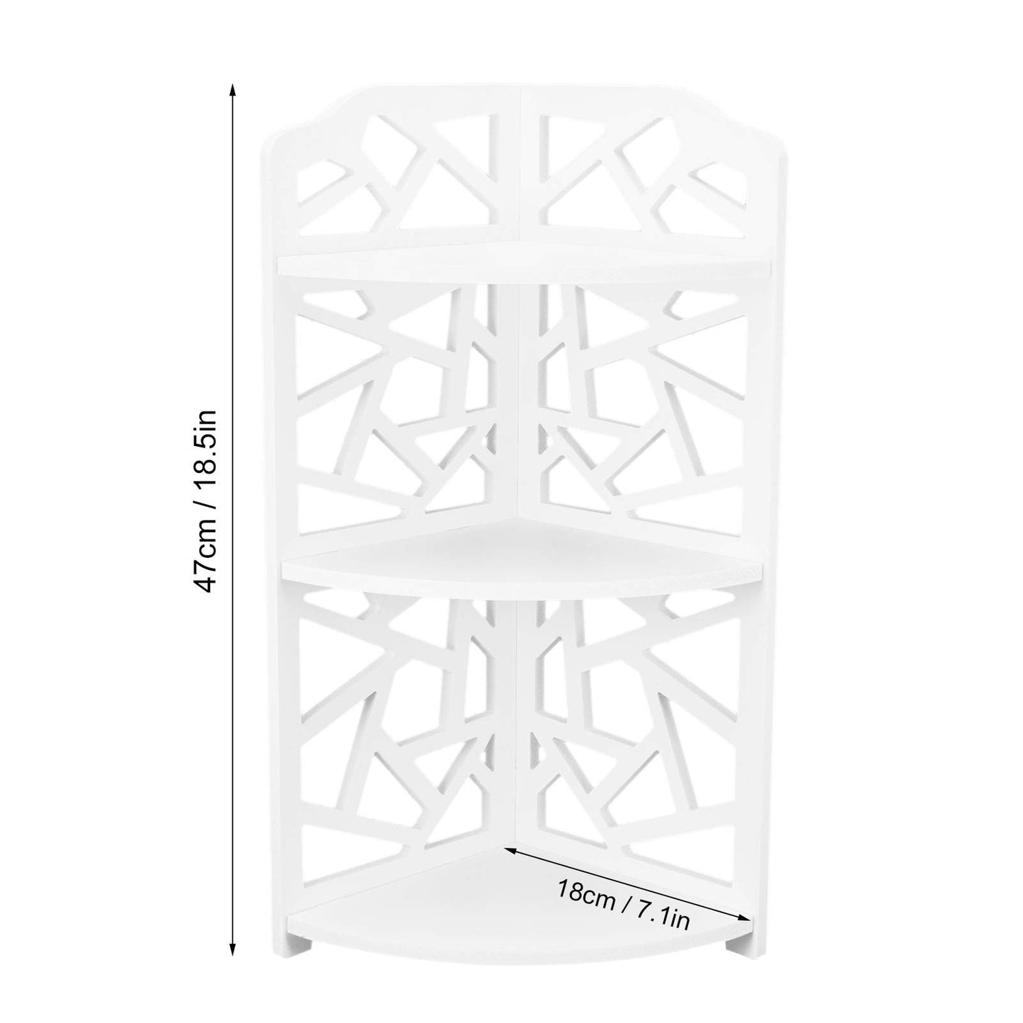 Ejoyous 3 Tier Corner Shelf, Plant Stand Storage Shelf Small Spaces Wall Shelves Corner Shelves for Bathroom Storage and Living Room 7.3 X 18.5 X 7.1