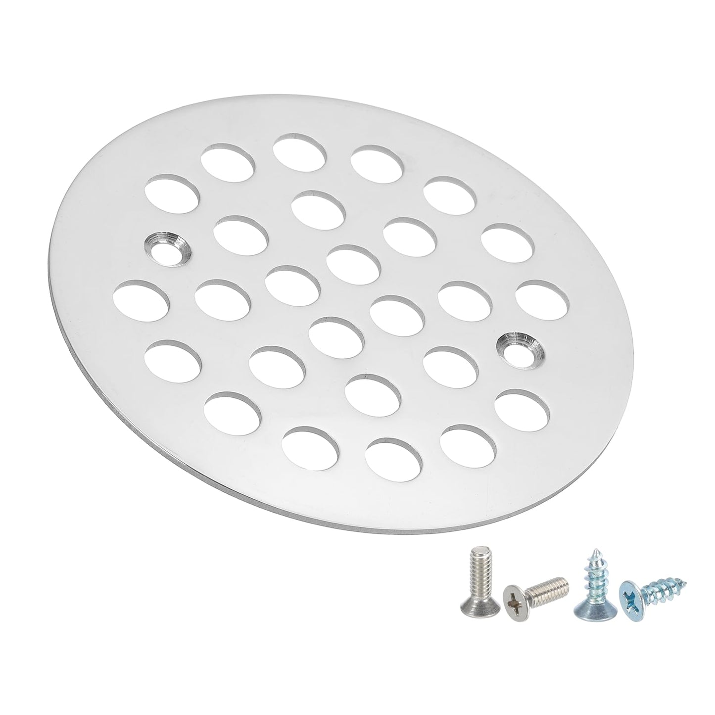 PATIKIL Shower Strainer Drain Trim Set 4-1/4", 1 Pcs 304 Stainless Steel Round Screw-in Shower Strainer Drain Cover with Screw for Bathroom Floor