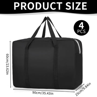 4 PCS 125L Large Storage Bags, Duvet Storage Bag Heavy Duty Moving Bags Waterproof Under Bed Storage Bag with Zip for Moving House Clothes Bedding