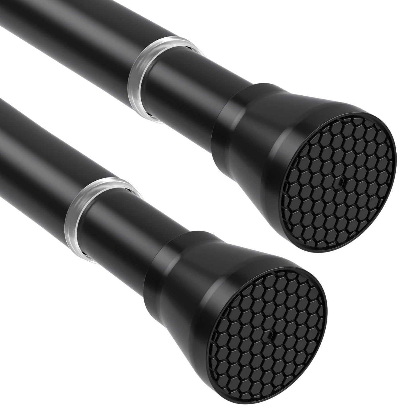 Black Shower Curtain Rail Extendable Curtain Poles 70-130 cm 2Pack Net Curtain Rods Tension Rods for Curtains Extendable Shower Curtain Rod Telescopic
