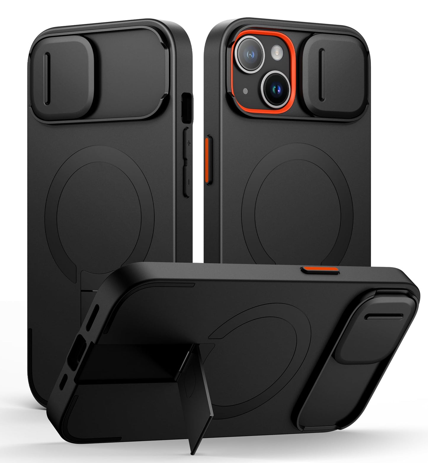 SURITCH Magnetic Case Compatible with iPhone 13/14, Shockproof Bumper Case Slim Protective Cover with Slide Camera Cover and Adjustable