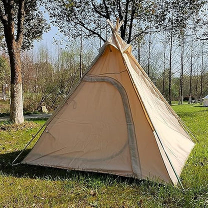 Three-Season Cotton Canvas Camping Indian Teepee Tent Pyramid Tent for 2 Person