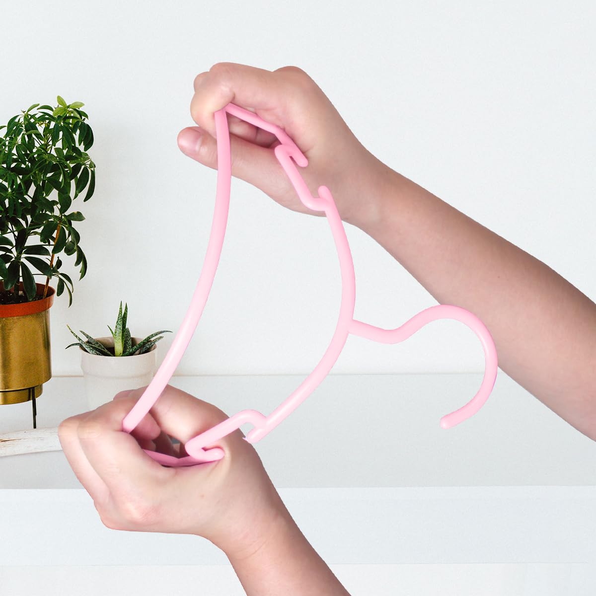 NORTHERN BROTHERS Baby Hangers 80Pcs Baby Coat Hangers for Clothes Plastic Small Toddler Infant Children Tubular Hanger Pink