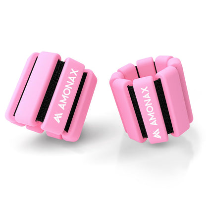 Amonax Adjustable Ankle and Wrist Weights Set, Fitness Leg Weights for Women Men, 1lb/2lb Pair for Strength Training, Pilates Weights Running Swimming