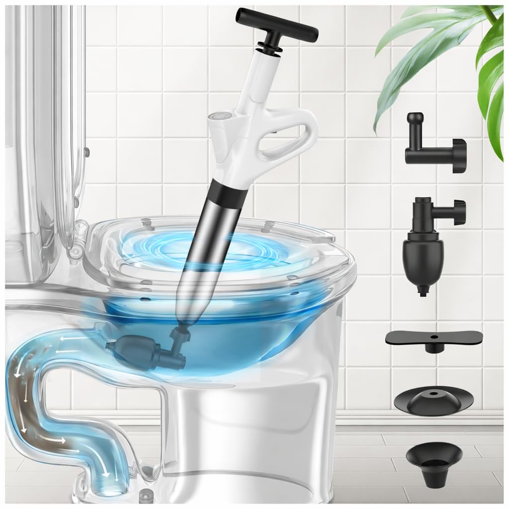 Toilet Unblocker Heavy Duty, Drain Unblocker, Sink Plunger (Off-white)