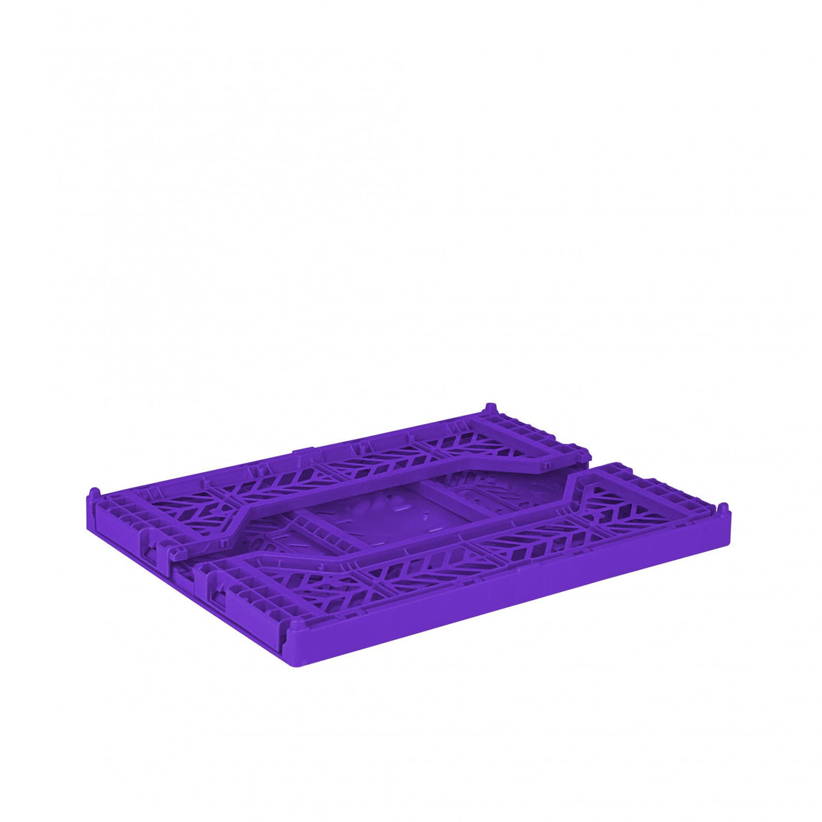AYKASA Folding Crate, Sturdy Folding Box, Plastic, Stackable, Violet, Midi 40 x 30 x 14 cm