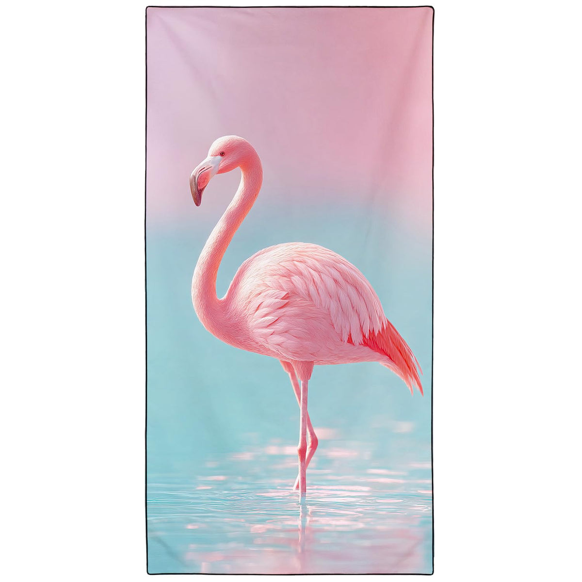 Violetpos Pink Flamingo Beach Towel, Extra Large 180x90 cm 250GSM Microfibre, Sand Free Quick Dry