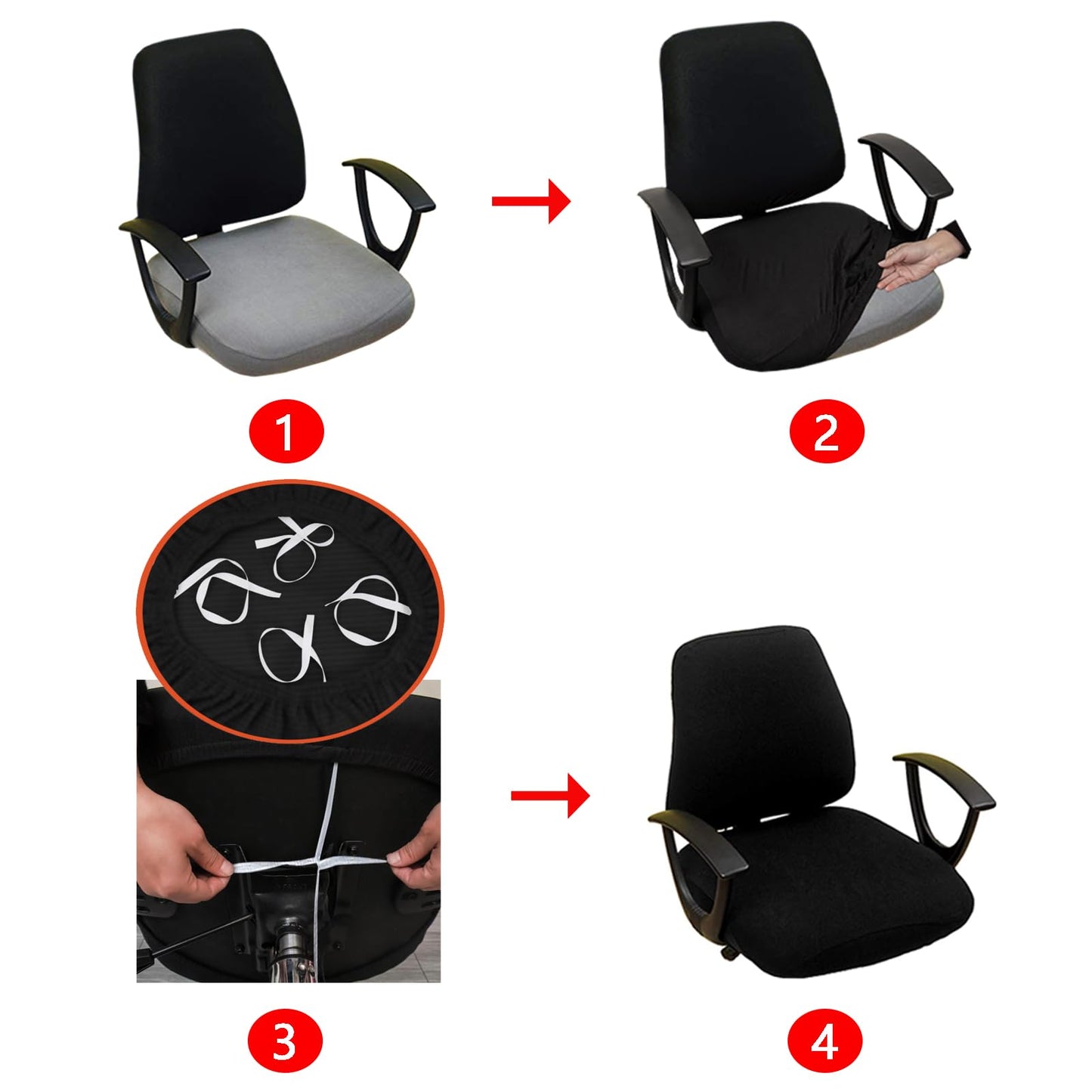 DHXYZZB Computer Office Chair Cover - Protective Stretchable Chair Covers Stretch Chair Slipcover