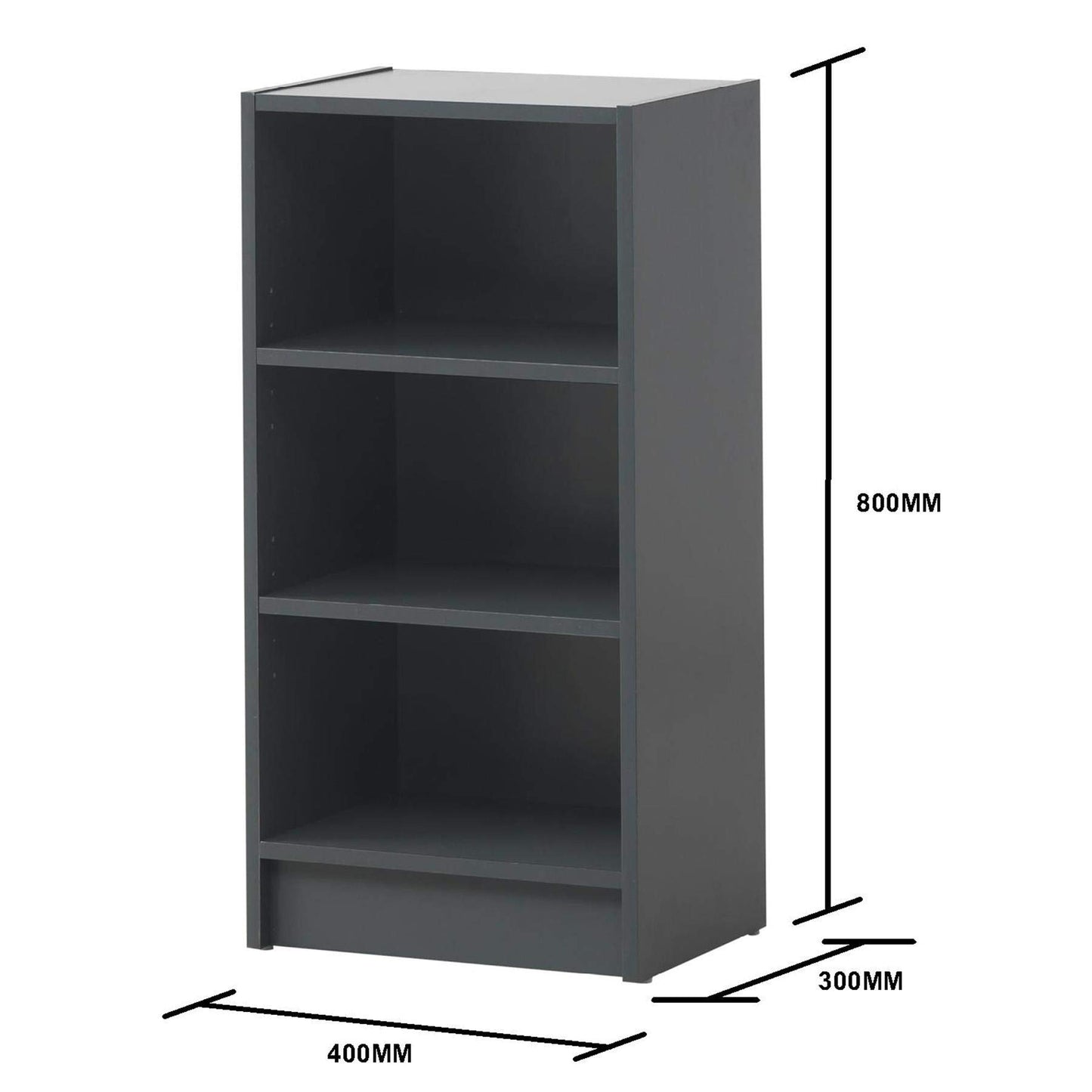 Timber Art Design UK 3 Tier Bookcase Storage Open Floor Mount Industrial Rack Display Shelving Organiser Cubes Unit For Living Room, Office