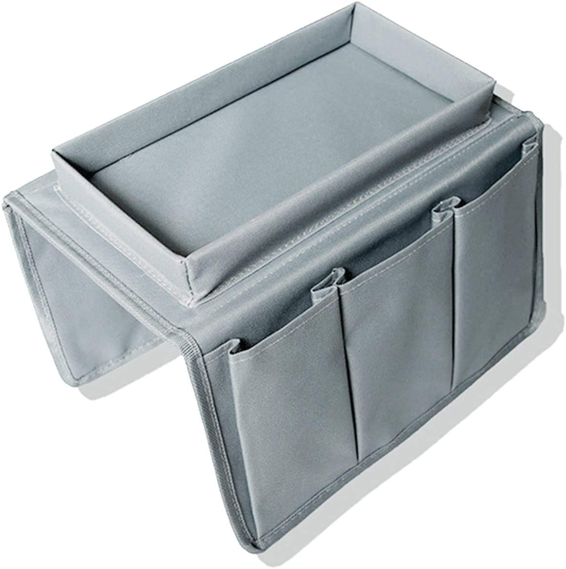 QCHOMEE Sofa Armrest Organizer with Cup Holder Couch Tray Armchair Caddy Pockets Storage Arm Rest Chair Desk Sofa Organiser TV Remote Control Holder