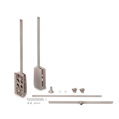 Emuca - Hang pull down wardrobe rail lift, adjustable width 600-830mm 23,6-31,4 inch, stone grey
