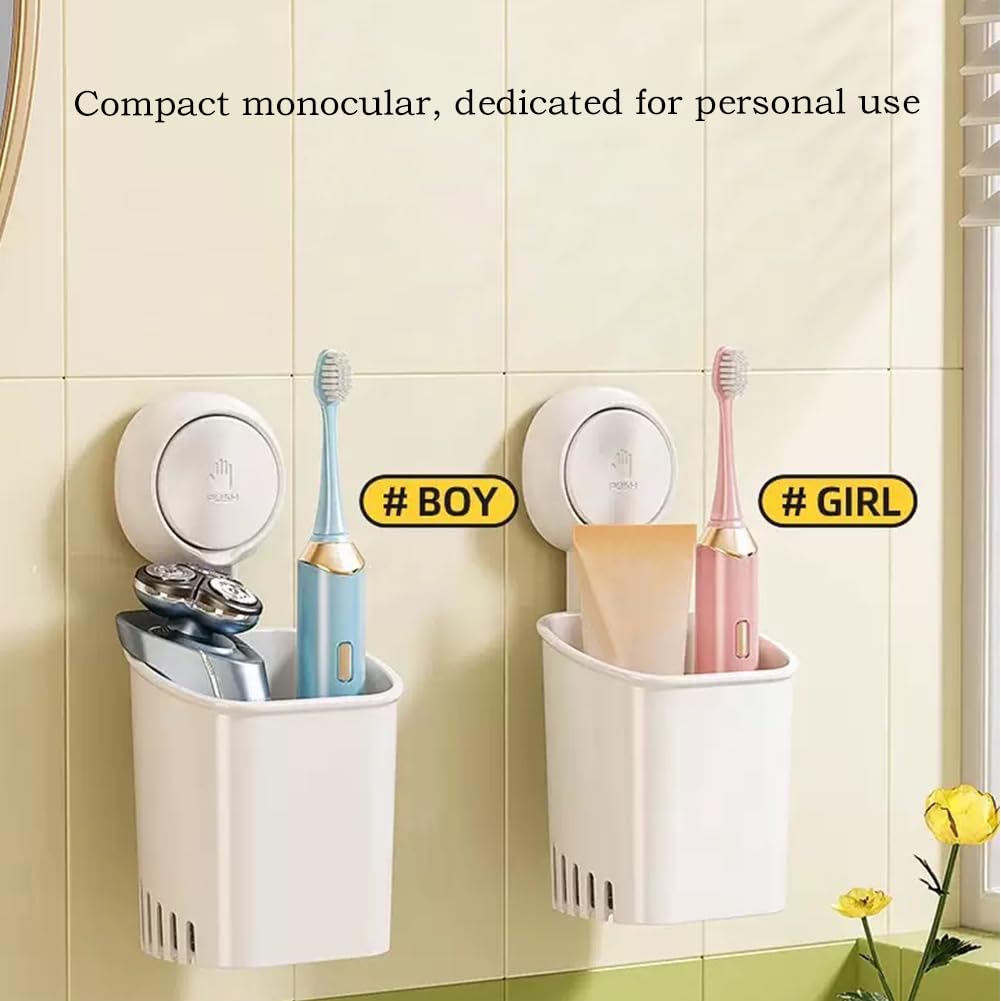 Toothbrush Holder Wall Mounted, MAX Hold 3 KG Suction Cup Toothbrush Holder No Drilling