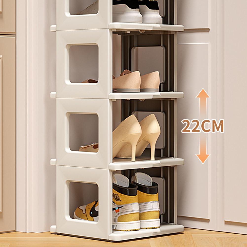 Gelory 5 Tier Narrow Shoe Rack Flexible Combination Vertical Tall Rack