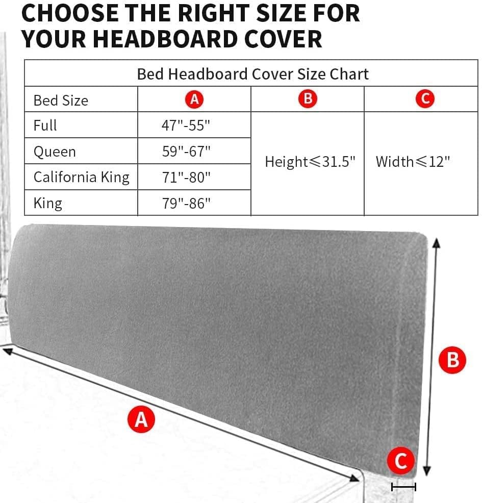 DUJUIKE Headboard Slipcover for Queen Bed, Stretch Bed Headboard Cover, Dustproof Protector Cover for Linen Tufted Upholstered