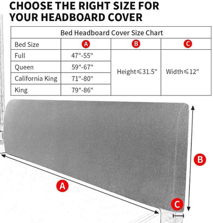 DUJUIKE Headboard Slipcover for Queen Bed, Stretch Bed Headboard Cover, Dustproof Protector Cover for Linen Tufted Upholstered