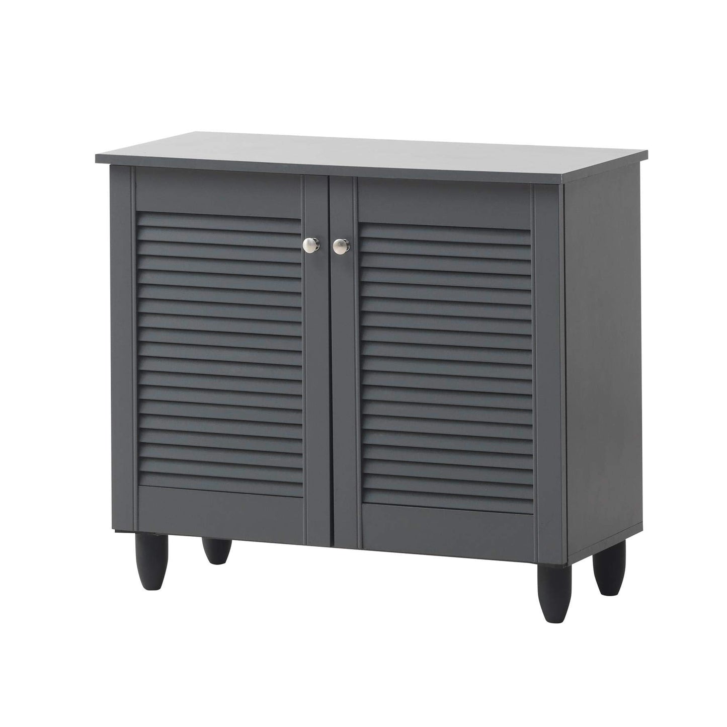 Timber Art Design UK Shoe Storage Cabinet with 2 Doors Modern Footwear Stand Rack Unit Space Saver Cupboard Storage Organizer for Living Room