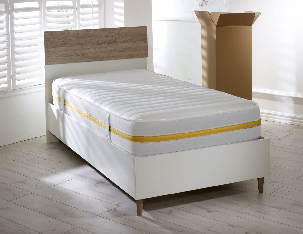 Starlight Beds Lunar Luxe White Sprung Hybrid Single Mattress