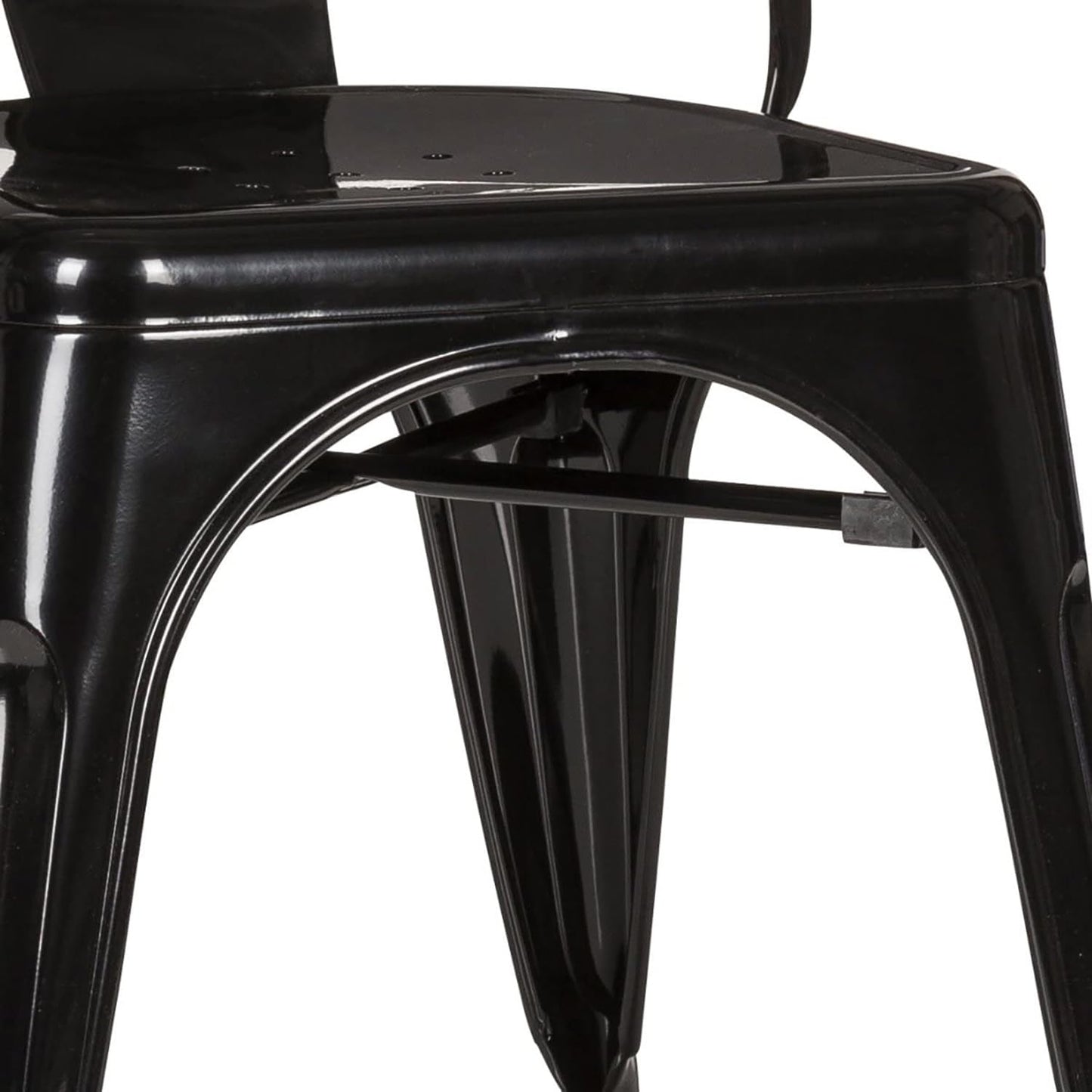 hjh OFFICE 645020 Chair VANTAGGIO COMFORT metallic black stackable sturdy