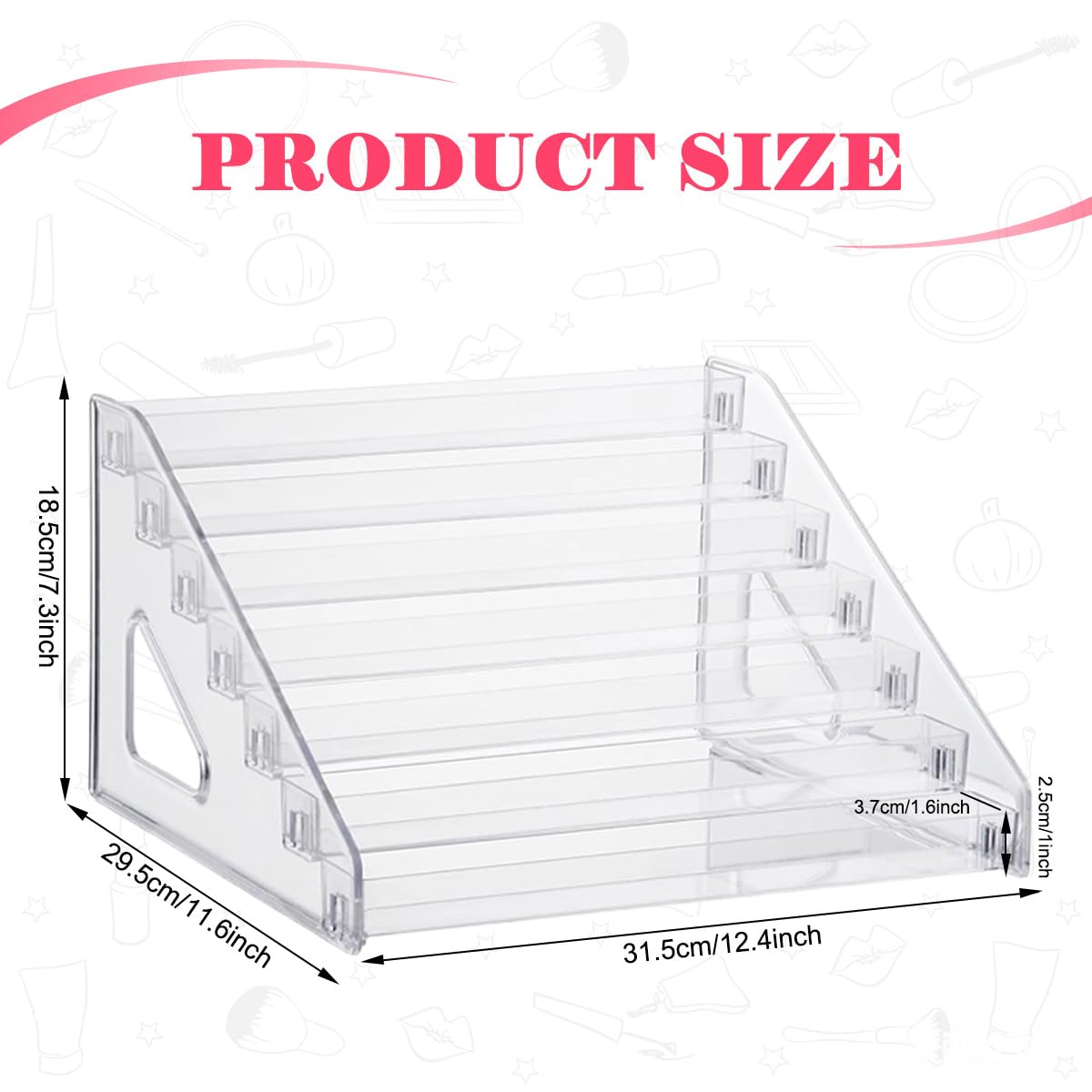 Vurixfo 7 Tier Nail Polish Stand, PET Nail Polish Rack Clear Nails Varnish Stand Holder Shelf Nails Polishes Organizer Display Rack for Essential Oil
