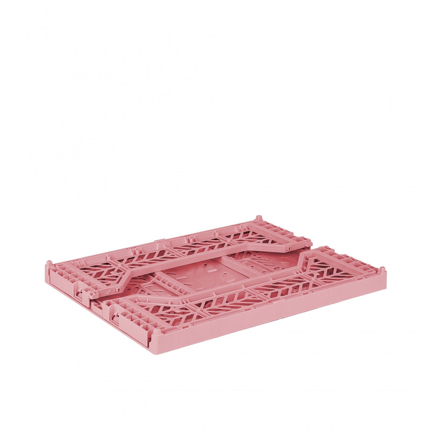 AYKASA Ay-Kasa Folding Crate, Sturdy Folding Box, Plastic, Stackable, Baby Pink, Midi (40 x 30 x 14 cm)