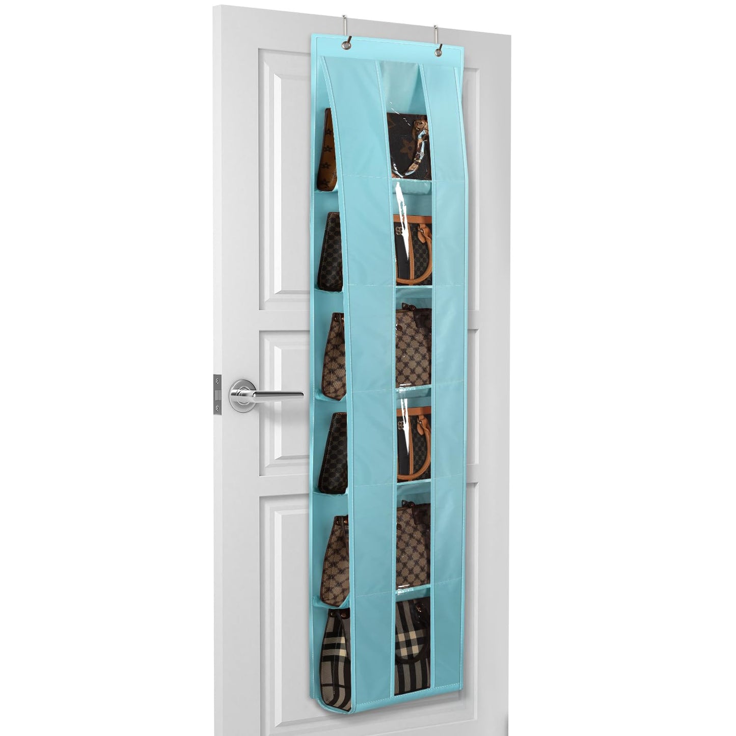 Lirex Over the Door Purse Organizer, Space-Saving Handbag Storage Purse Organizer Clothing Closet Purse Hanger for Scarves, Hats, Legging Organizer