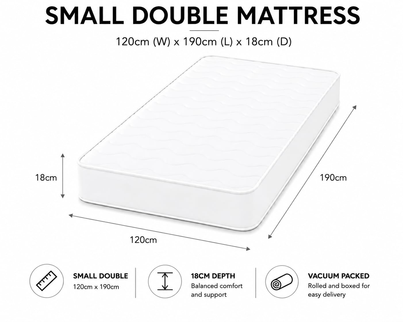 eXtreme comfort ltd Cooltouch Colours White Small Double Mattress