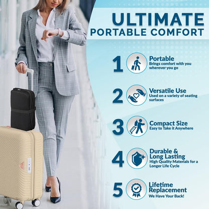 Jerylota Gel Seat Cushion – Portable Airplane Seat Cushion – Gel Grid Design for Ultimate Seating Comfort – Foldable Cushion for Airplane Seats