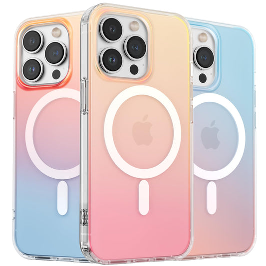 ORNARTO Compatible with iPhone 13 Pro for MagSafe Case,Shockproof Protective Rainbow Case,Wireless Charging Magnetic Phone Cases Iridescent Cover 6.1