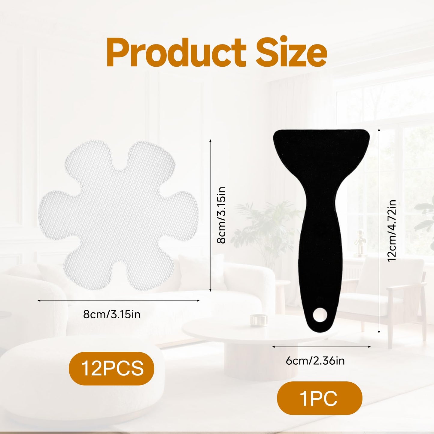 Non Slip Shower Stickers 12 Pcs, Anti Slip Flower Shape Bath Stickers Transparent Self-Adhesive Bathtub Stickers with Scraper Clear Anti Skid Tape