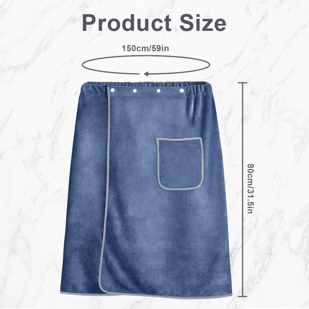 Aomig Bath Towel Body Wrap for Men, Adjustable Men’s Bath Wrap Towel, Mens Shower Wrap Bath Towel, Strong Absorption Sauna Spa Body Wrap