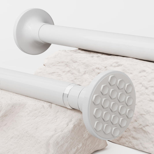 Shower Curtain Rail 50-70CM ?25mm Black Extendable Curtain Rod No Drilling Telescopic Pole Stainless Steel Tension Rods for Living Room, Bedroom,