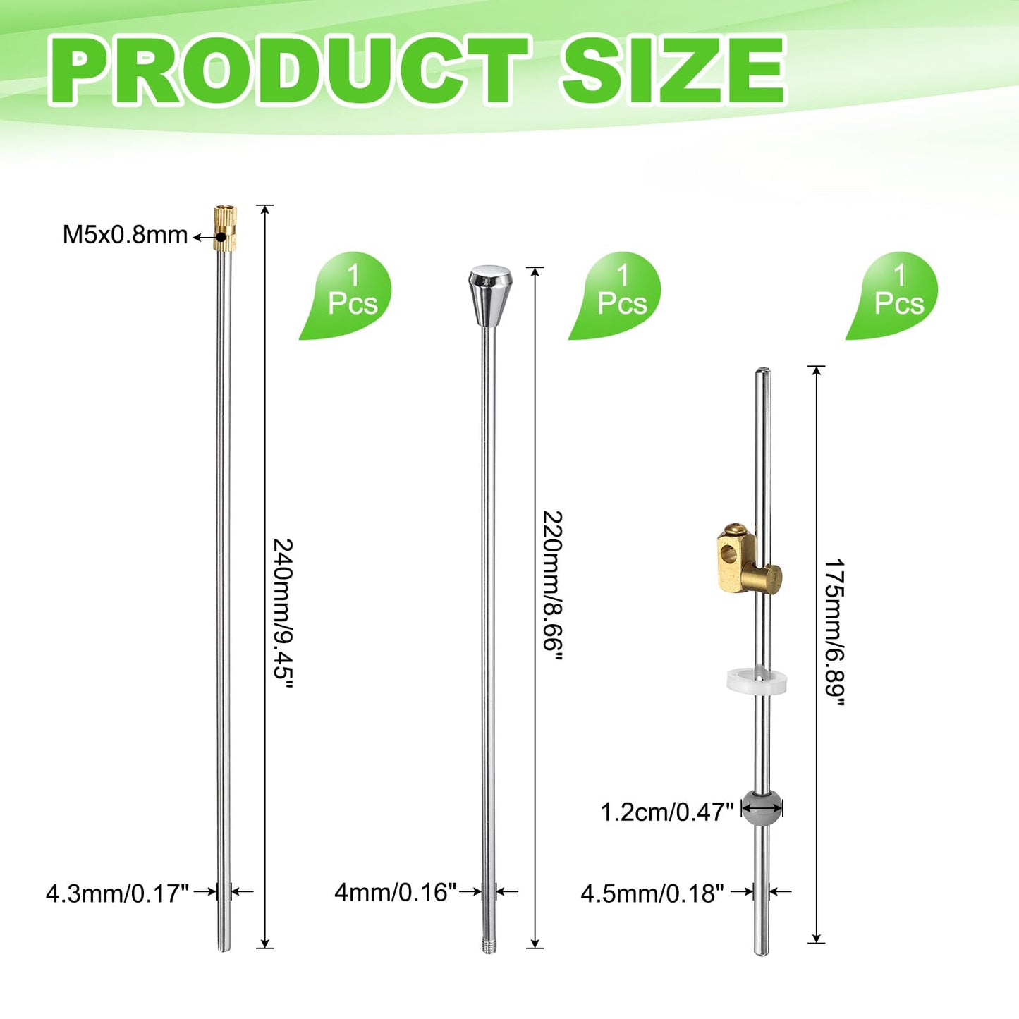 sourcing map Sink Drain Repair Kit, 0.46" Sink Stopper Pull Rod Linkage Adjustable Center Pivot Ball Rod Brass Assembly for Bathroom Drain