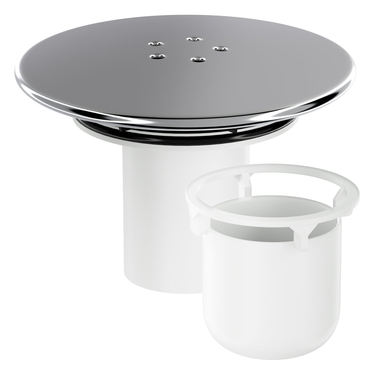 HNNHOME Shower Drain Cover Replacement, Chrome Shower Trap Cover, Removable Top Fitting Cap Parts, 90mm/115mm Shower Plughole Cover