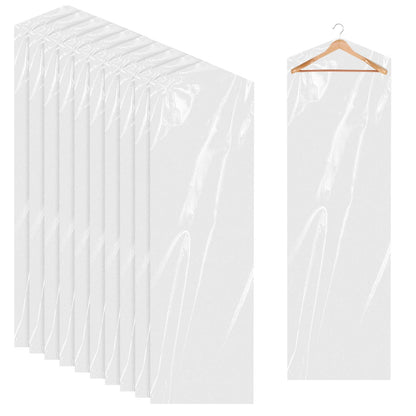 10Pcs Dry Cleaner Bags Plastic Clear Dress Bag 60x180 cm Long Dry Cleaning Bag for Clothes, Plastic Garment Bags for Hanging Clothes, Long Dresses