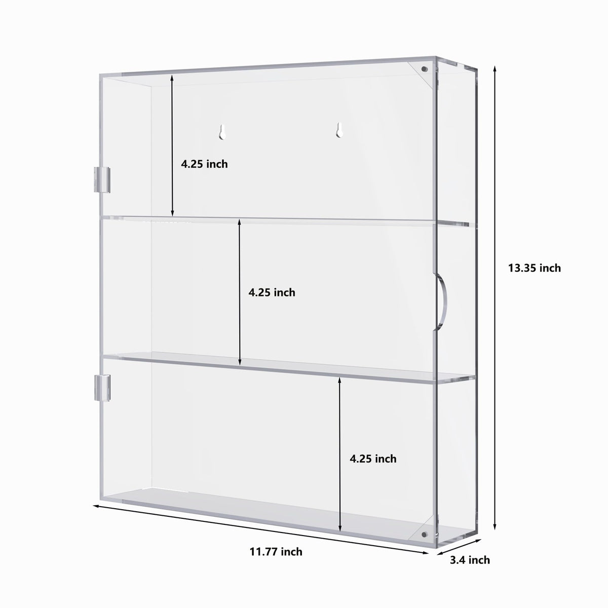 UoYeet Acrylic Display Cabinet for Both Wall Mount and Desktop Showcasing, 3 Layer Clear Display Case for Mini Toys, Pop Figurines